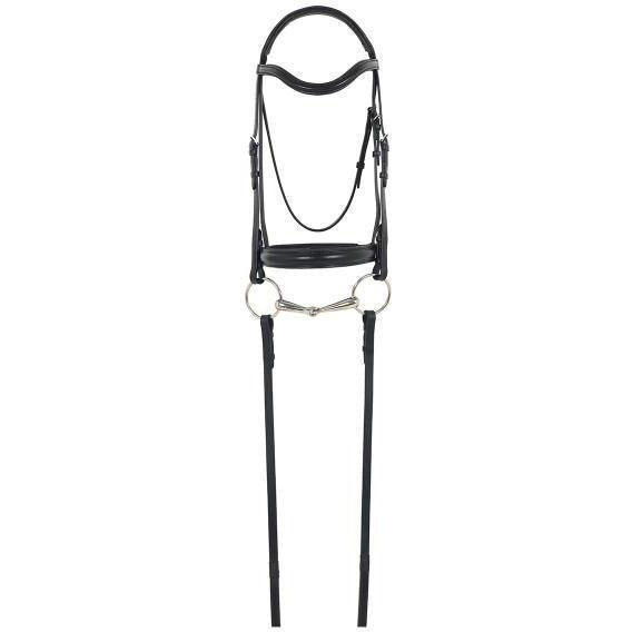 Camelot Gold RCS Snaffle Dressage Bridle With Crank Noseband And Reins - West 20 Saddle Co.