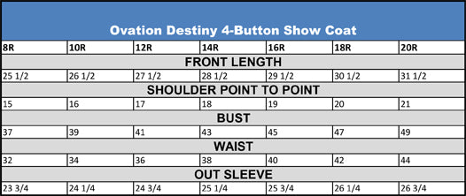 Ovation Destiny 4-Button Show Coat-Navy