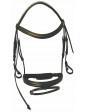 Henri de Rivel Padded Raised Dressage Bridle With Jawband Crank And Flash With Web Reins - West 20 Saddle Co.