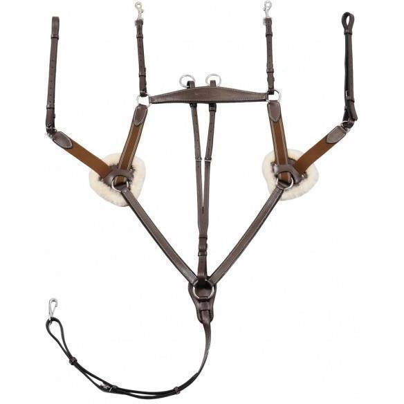 Henri de Rivel Pro 5 Point Elastic Breastplate Martingale With Running Attachment - West 20 Saddle Co.