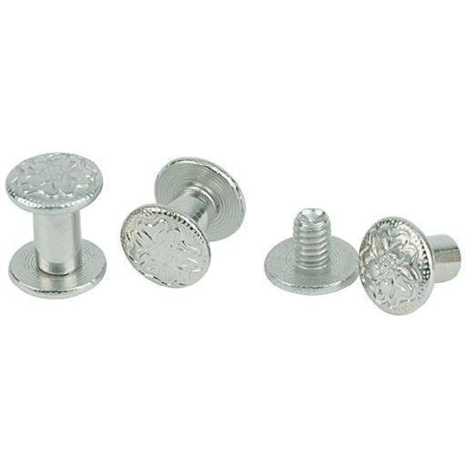 Weaver Leather Chicago Screw Handy Pack Nickel Over Brass, Floral - West 20 Saddle Co.