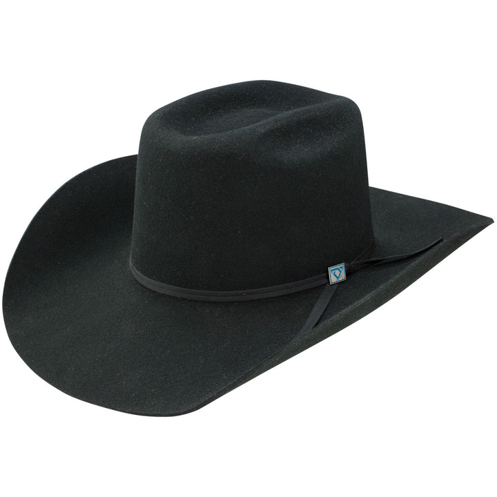 Resistol 9th Round black western hat with a wide brim and classic cowboy style, made from high-quality felt material.
