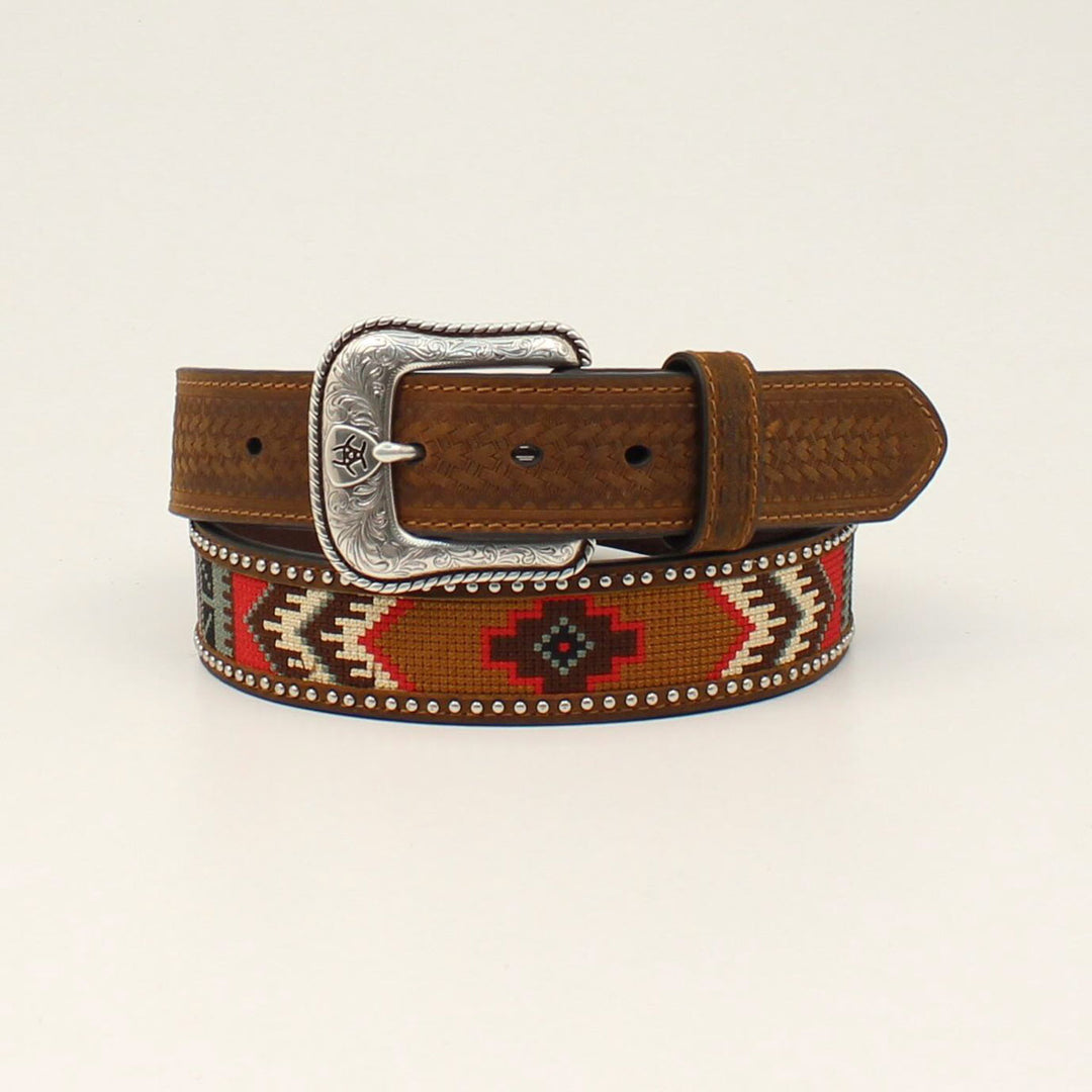 Ariat Southwestern Pattern Inlay Leather Belt