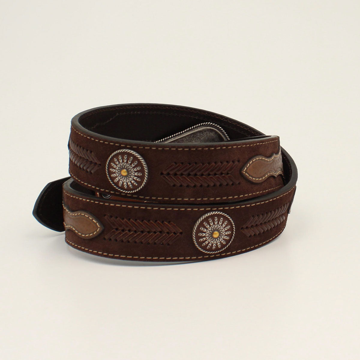 ARIAT AZTEC AND STUDS BASKETWEAVE WESTERN BELT