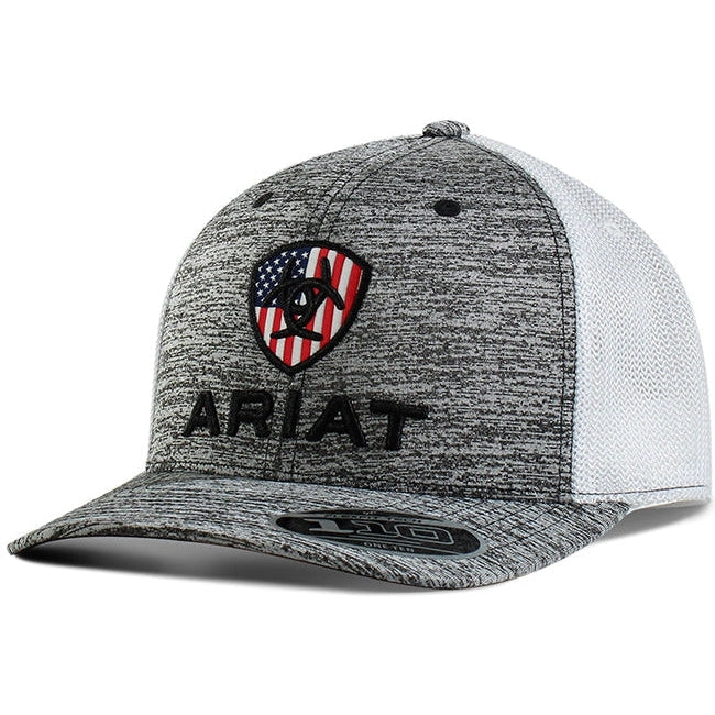 Ariat Men's USA Shield Grey Ball Cap