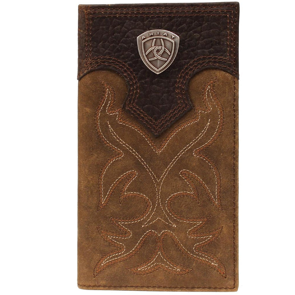 Ariat Concho and Boot Stitched Distressed Leather Rodeo Wallet