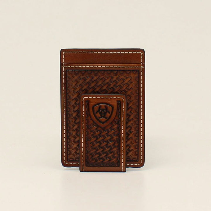 Ariat Basketweave Tan Money Clip