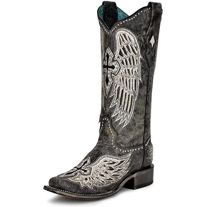 Corral Women's Black Cross and Wings Cowboy Boot