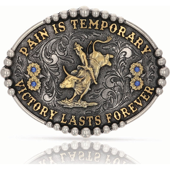 Montana Silversmiths Pain is Temporary Bull Riding Belt Buckle