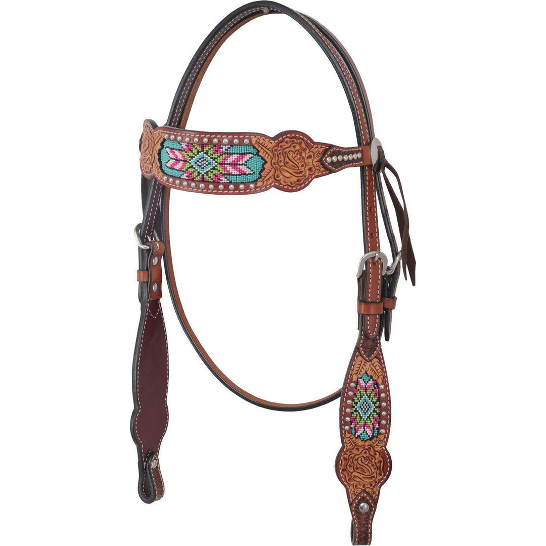 Beaded Inlay Collection-Browband Headstall - West 20 Saddle Co.