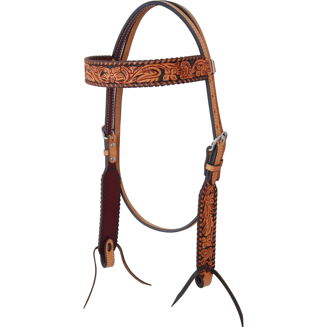 Rafter T Ranch Tooled Floral Collection Browband Headstall