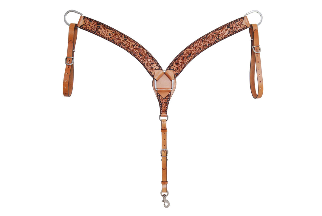 Rafter T Ranch Floral Tooled Breast Collar