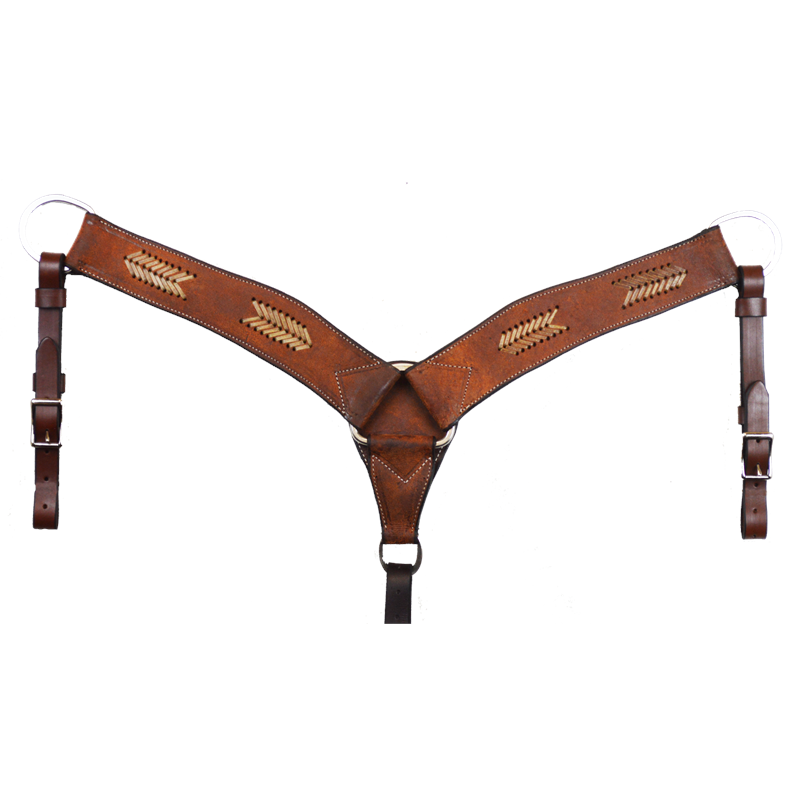 2 3/4" Breast Collar Oiled Rough Out with Rawhide