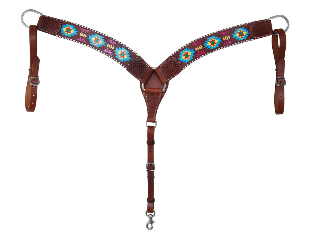 Rafter T Painted Aztec Collection Breast Collar