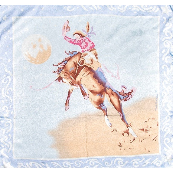 Wyoming Traders Blake Blue Cowgirl Limited Edition Silk Scarf