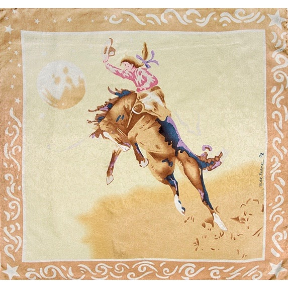 Wyoming Traders Blake Tan Cowgirl Limited Edition Silk Scarf