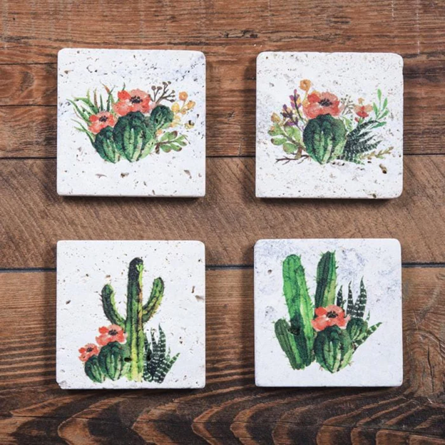 Cactus Bloom 4 Piece Coaster Set