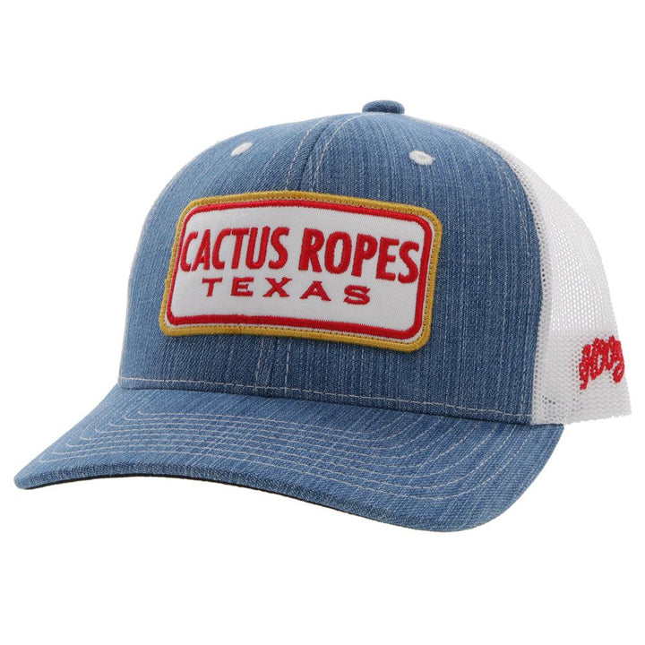 Hooey Denim and White Cactus Ropes Hat