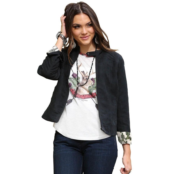 Cruel Womens Faux Suede Moto Jacket