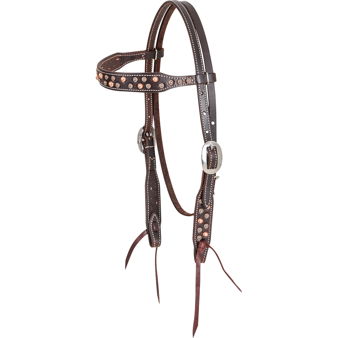 Martin Chocolate Copper Dots Browband Headstall