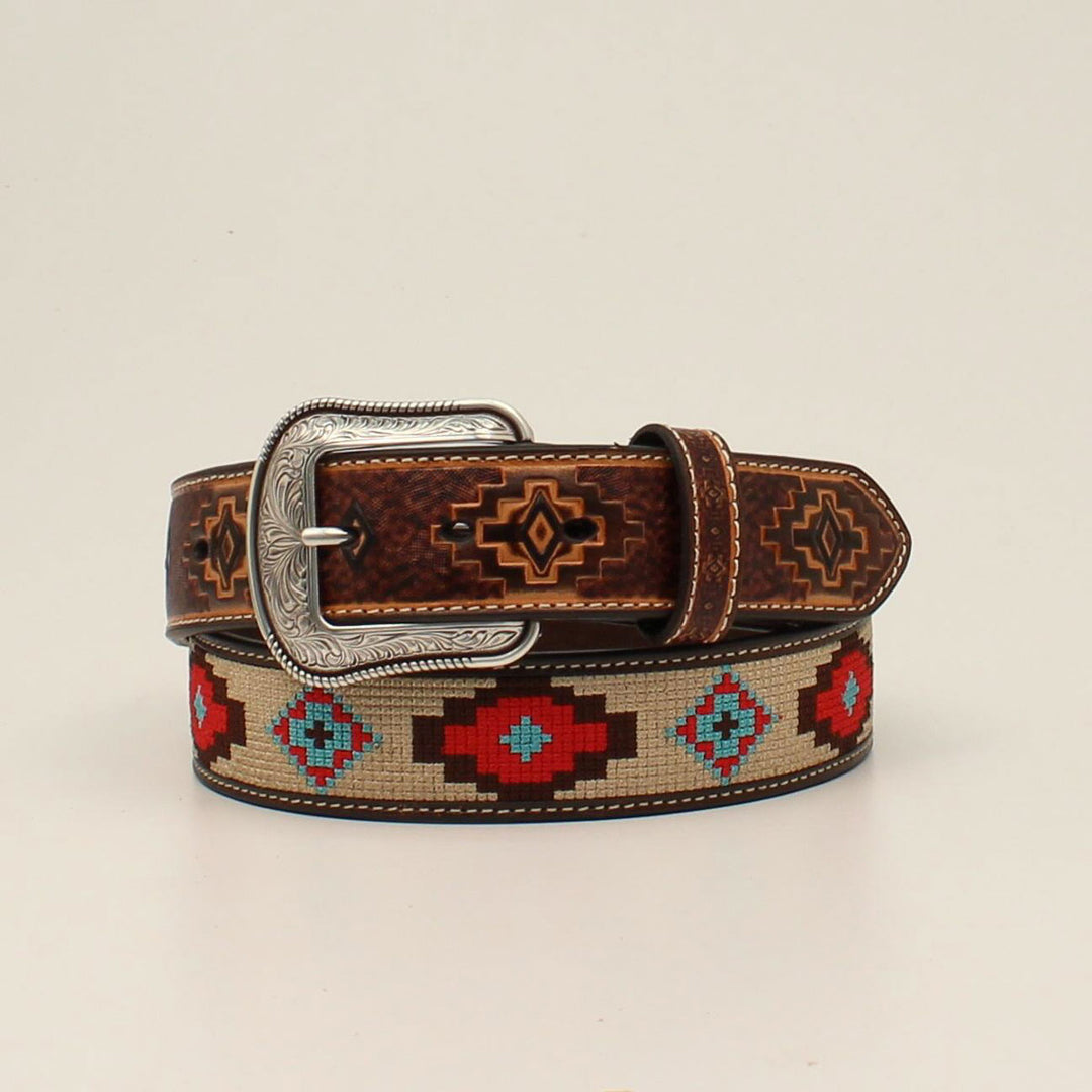 3D Western Aztec and Leather Belt