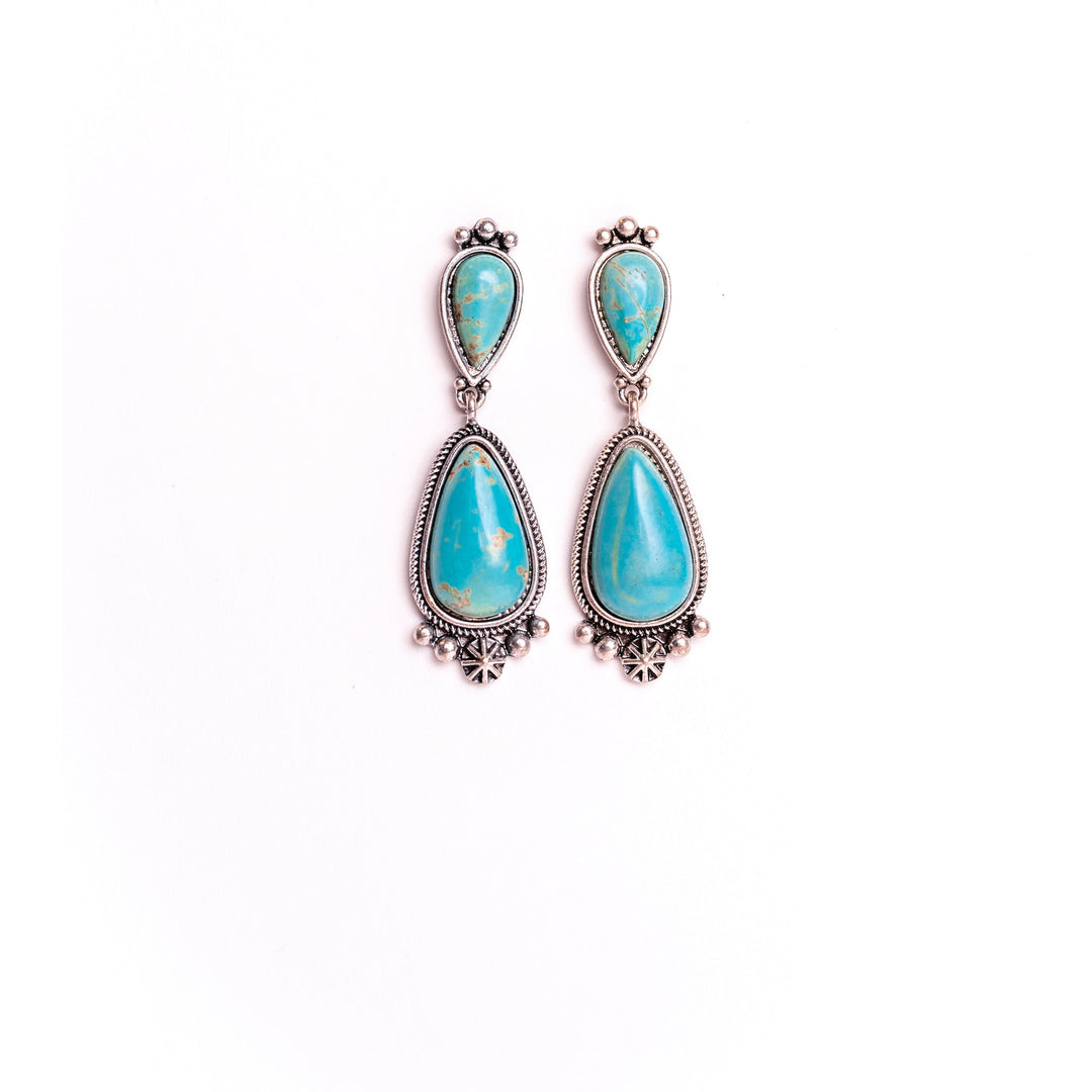 West and Co Turquoise Tear Drop Post Earrings