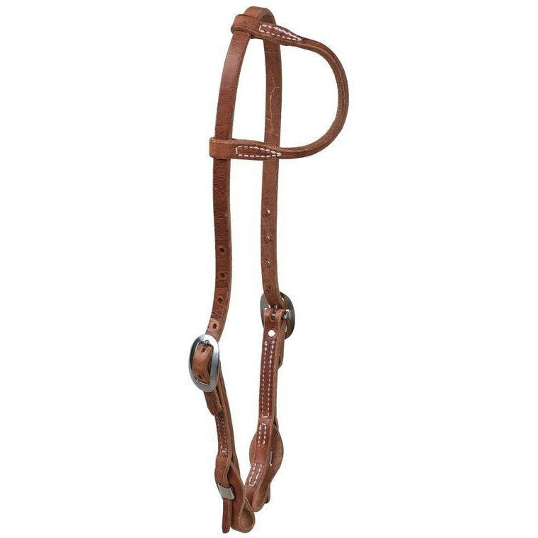 Berlin Custom Leather Quick Change Sliding Rolled Ear Headstall-Oiled