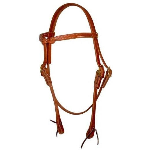 Berlin Custom Leather Knotted Browband Headstall with Ties