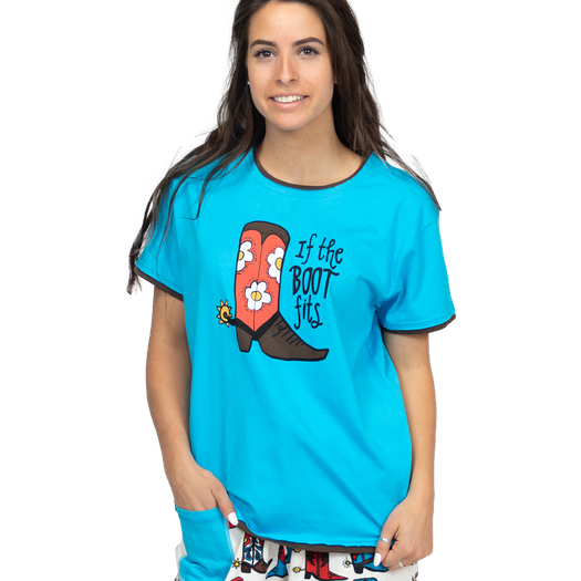 Lazy One Womens If the Boot Fits PJ Tee