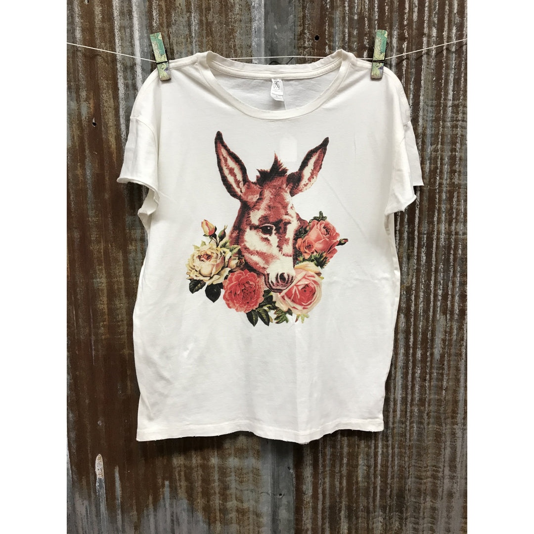West 20 Roses and Burro Tee