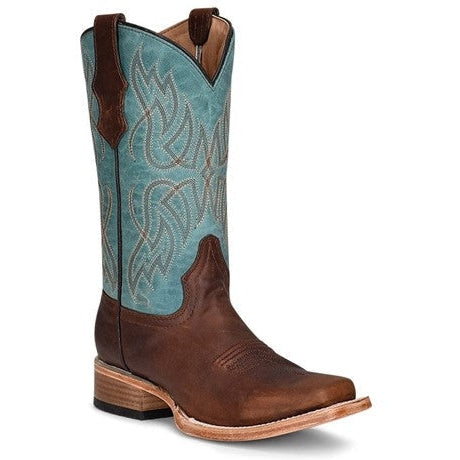 Circle G by Corral Girl's Brown and Turquoise Cowboy Boot