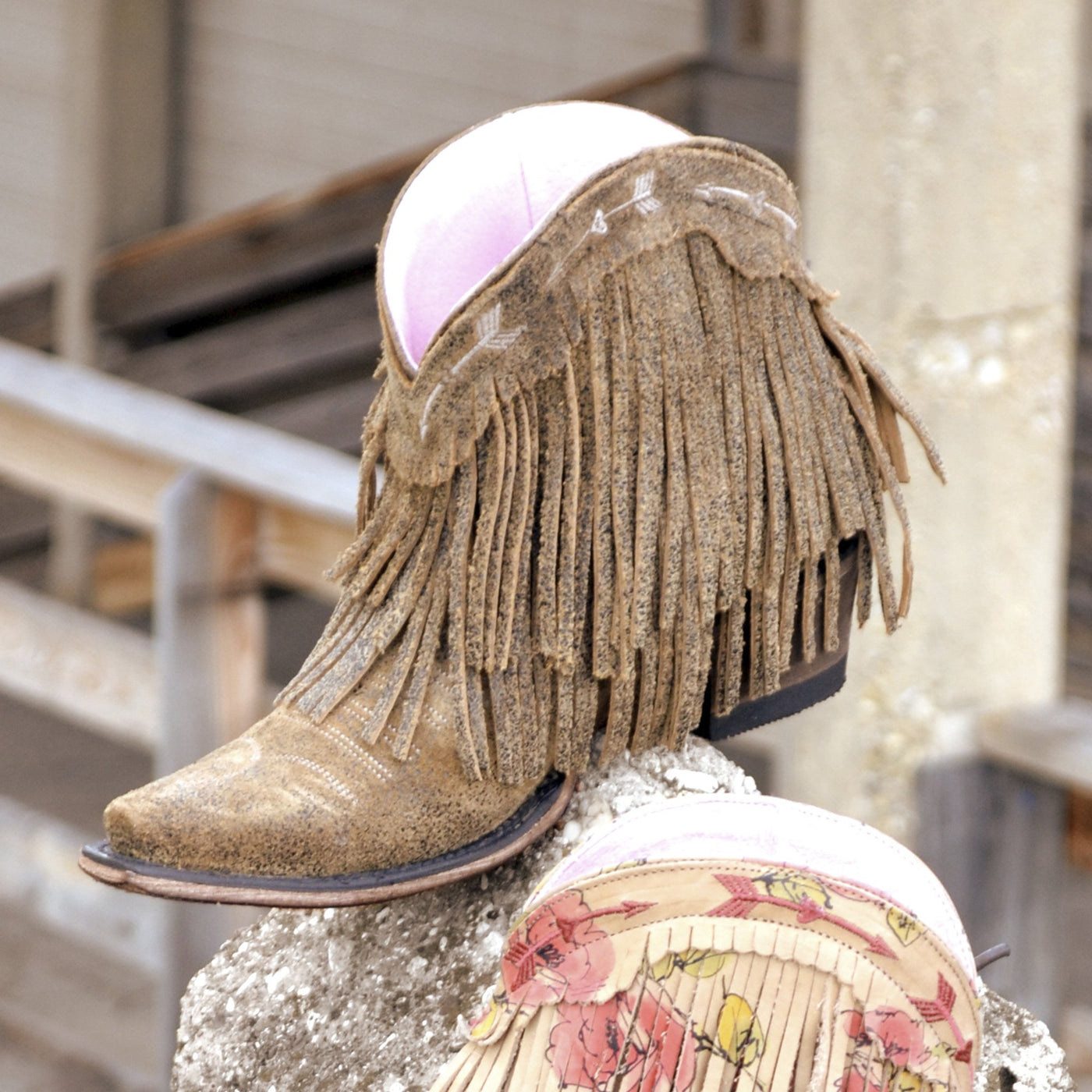 Junk Gypsy Spitfire Fringe Bootie in Distressed Brown - West 20 Saddle Co.