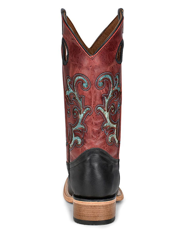 Corral Women's Black and Red Inlaid Boot