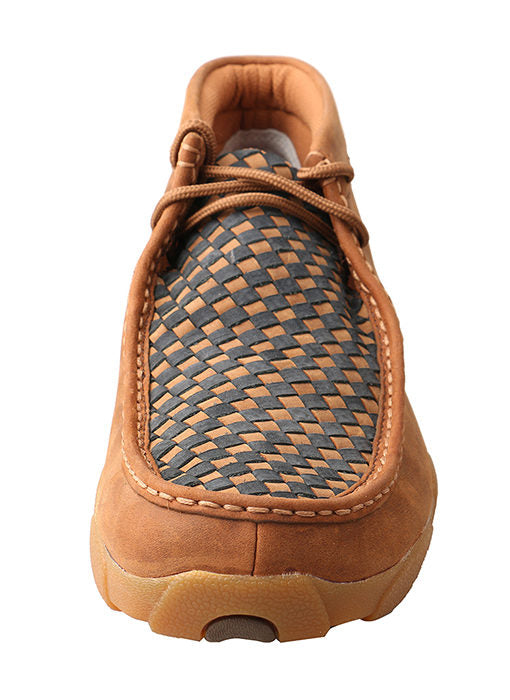 Twisted X Mens Chukka Driving Moccasins-Oiled Saddle/Blue
