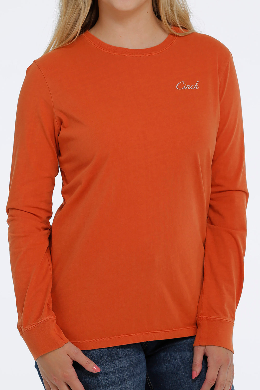 Cinch Women's Copper Orange Graphic Logo Shirt