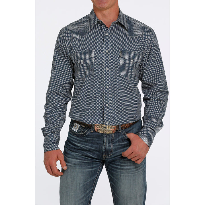 Cinch Men's Blue Modern Fit Snap Western Shirt