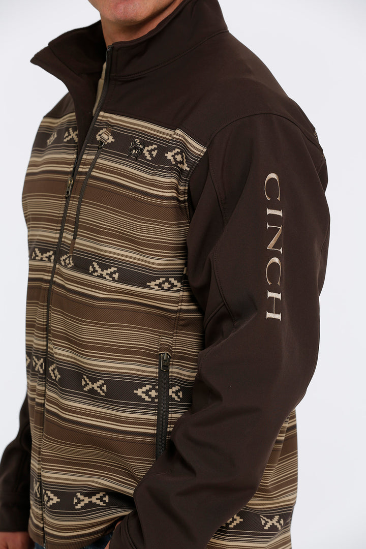 Cinch Men's Brown Printed Bonded Jacket