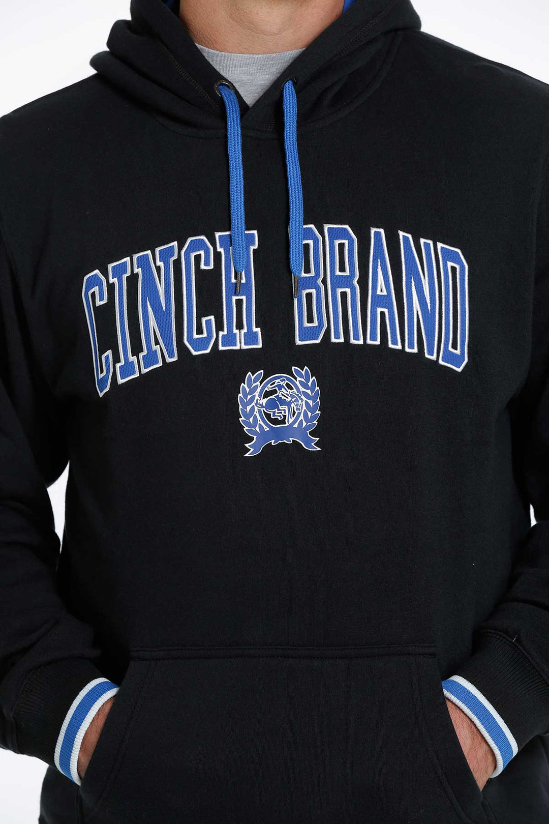 Cinch Men's Solid Black Logo Hooded Sweatshirt
