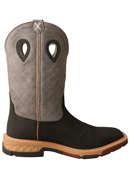 Twisted X Men's 12" Western Work Boot with CellStretch-Rubberized Brown/Grey