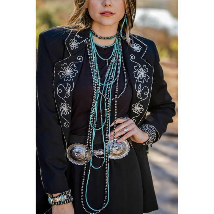 West and Co Turquoise Necklace with Navajo Pearl Accents