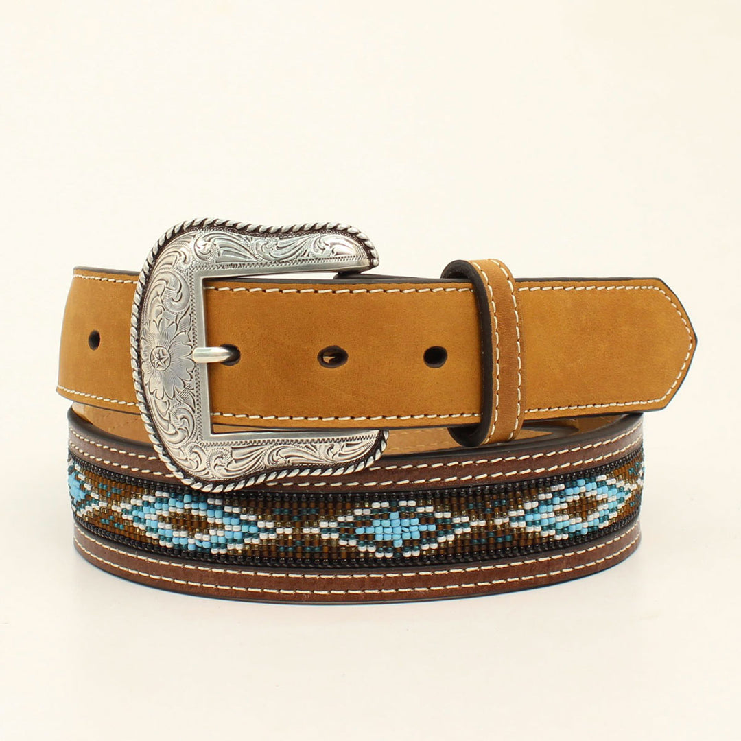Nocona Western Beaded Leather Belt