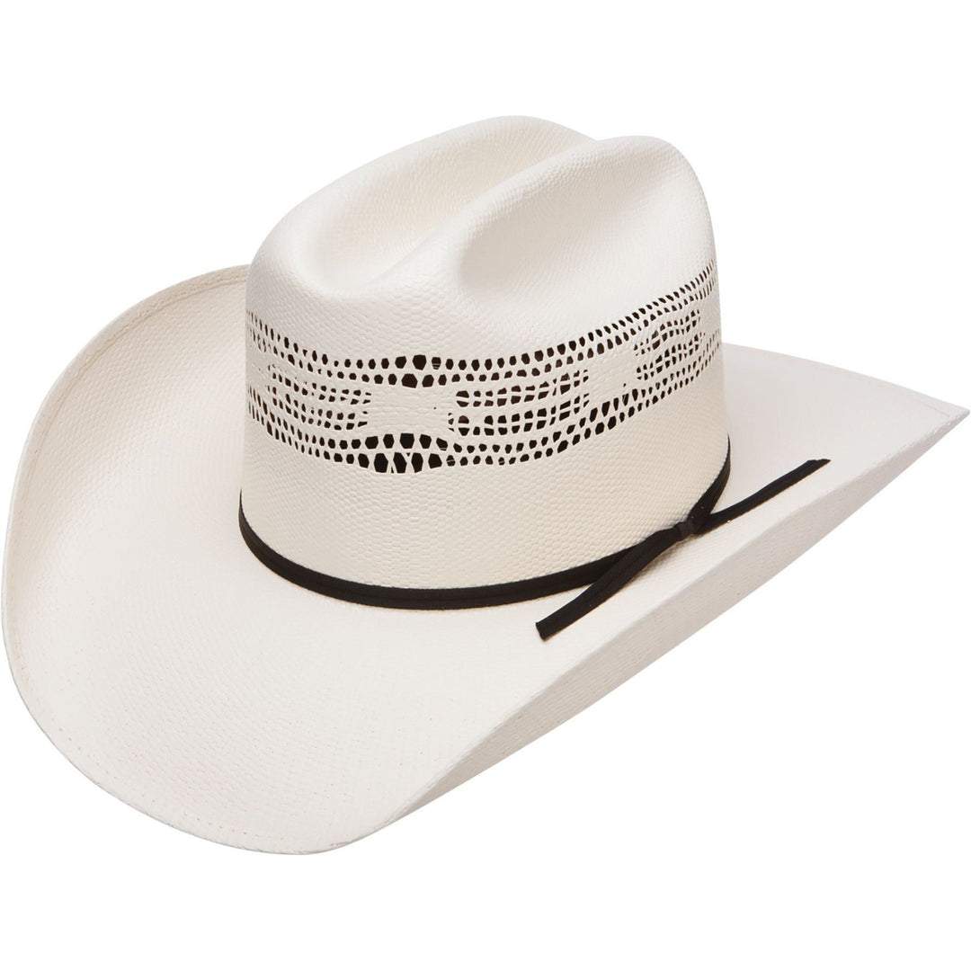 Resistol Denison Jr kids straw hat with wide brim and adjustable strap, perfect for sun protection and outdoor activities.