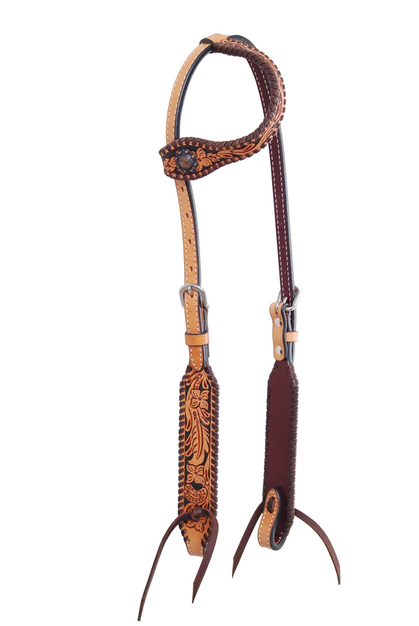 Rafter T Ranch Floral Tooled Single Ear Headstall