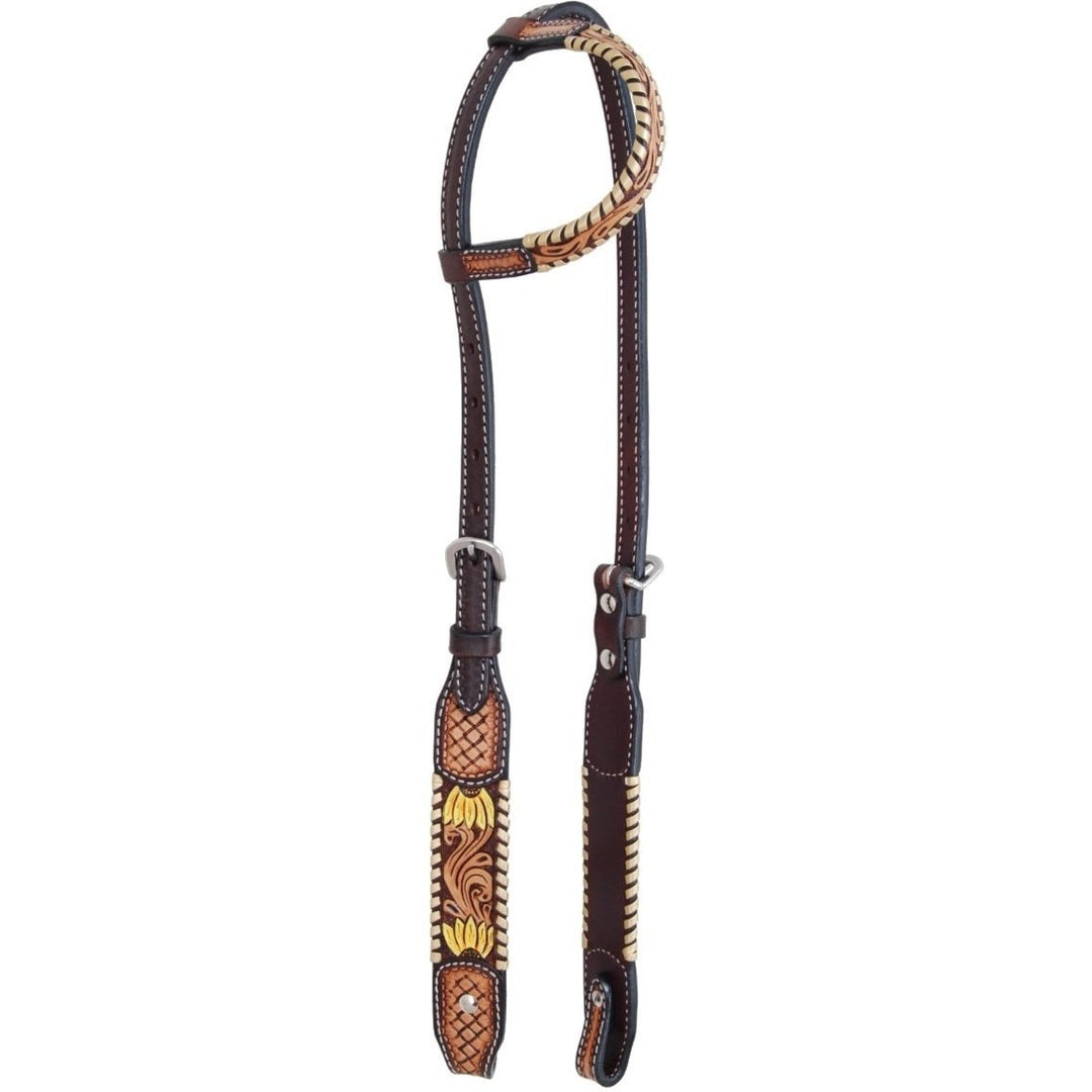 Rafter T Ranch Painted Sunflower Single Ear Headstall