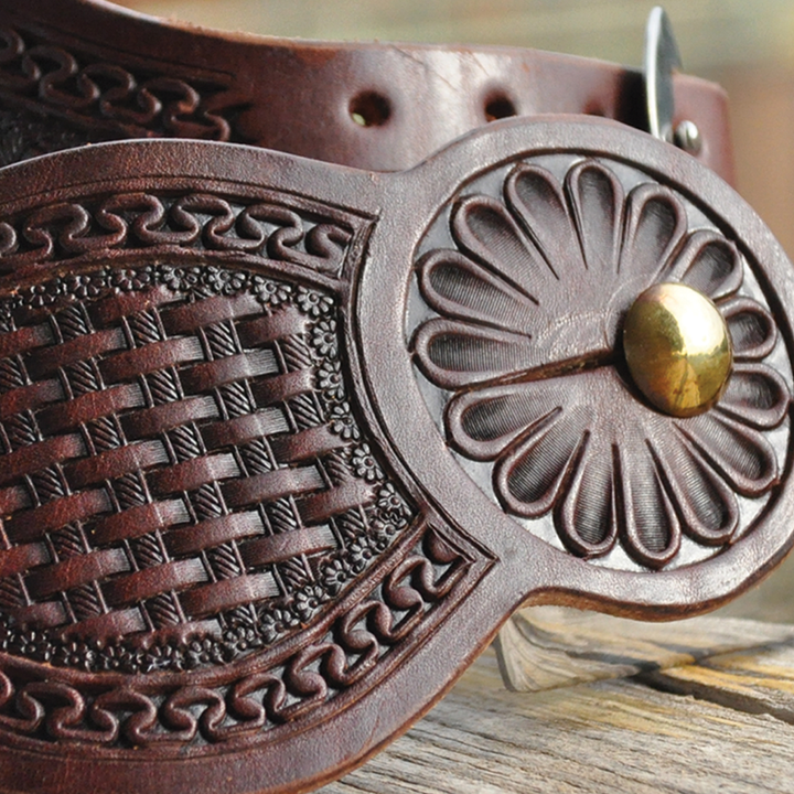 Martin San Carlos and Basket Tooled Tombstone Spur Straps