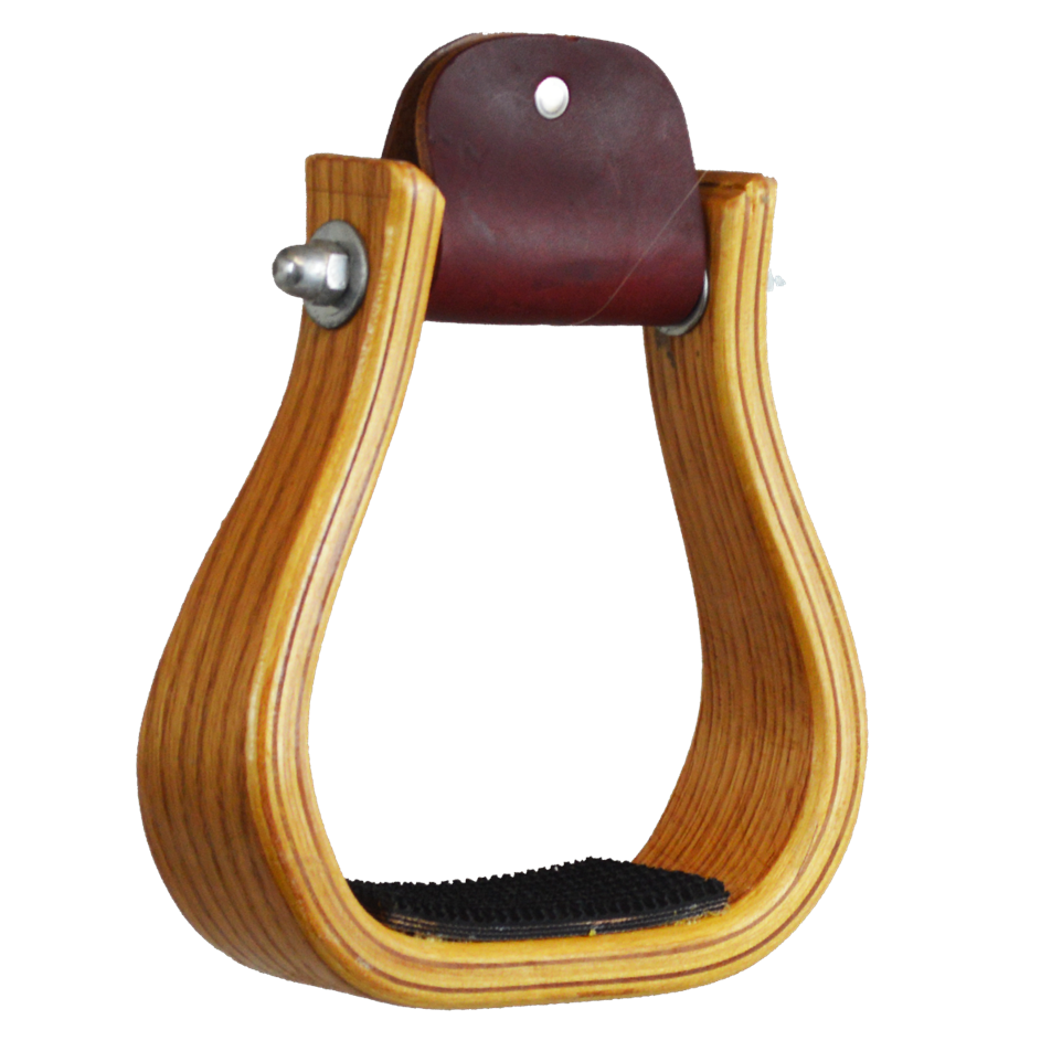 2" Wood Stirrup with Rubber Tread