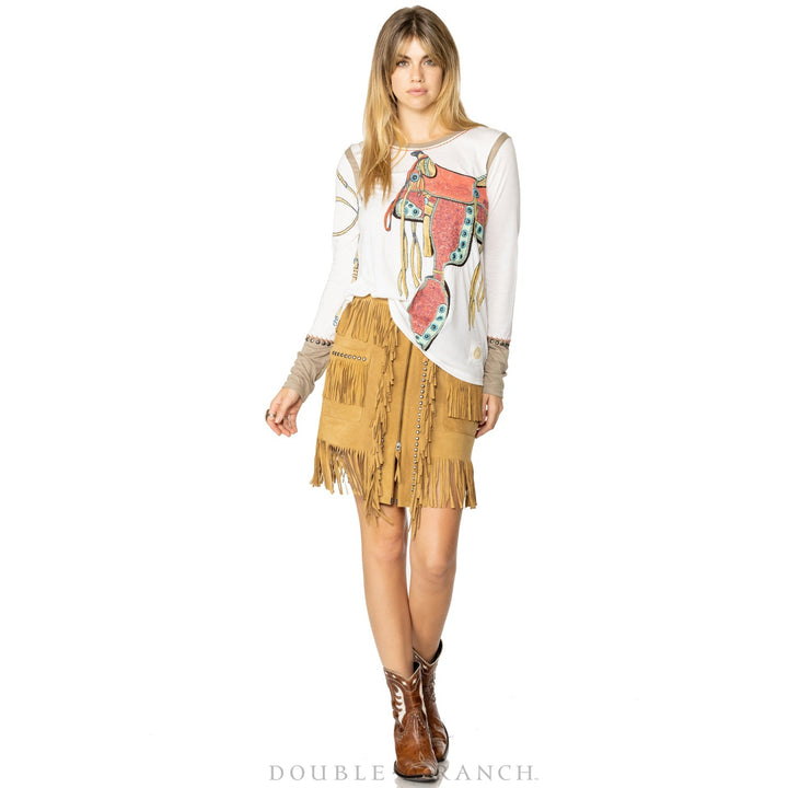 Double D Ranchwear Pulling Leather Top