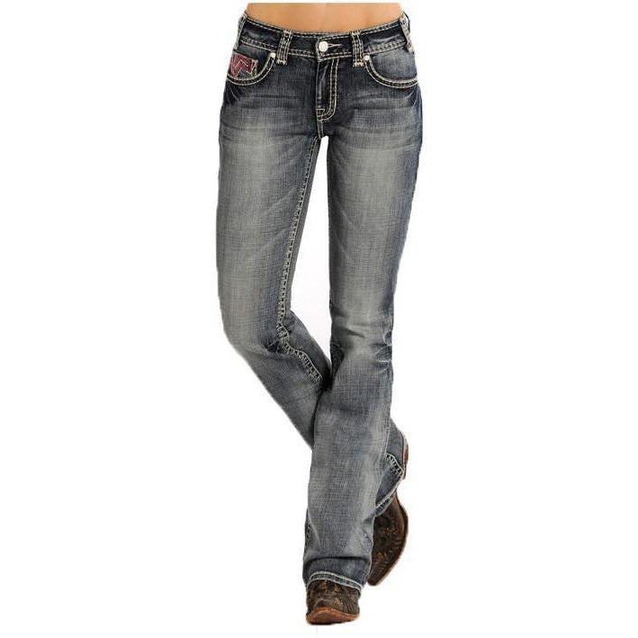 Panhandle Slim Mid Rise Rock&Roll Cowgirl - LT Vintage Wash Boot Cut Jean - West 20 Saddle Co.