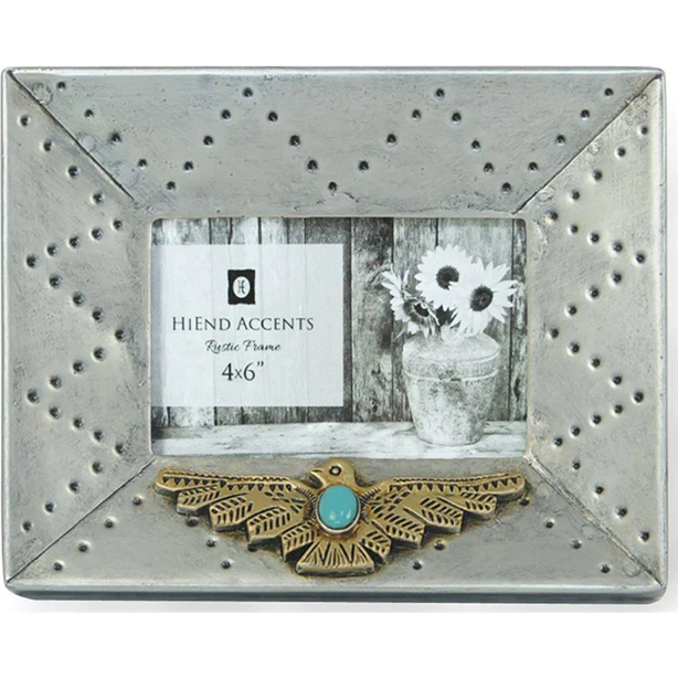 Silver with Thunderbird Picture Frame 4" x 6"