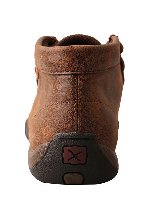 Twisted X Womens Chukka Driving Moccasins-Brown/Tooled Flowers